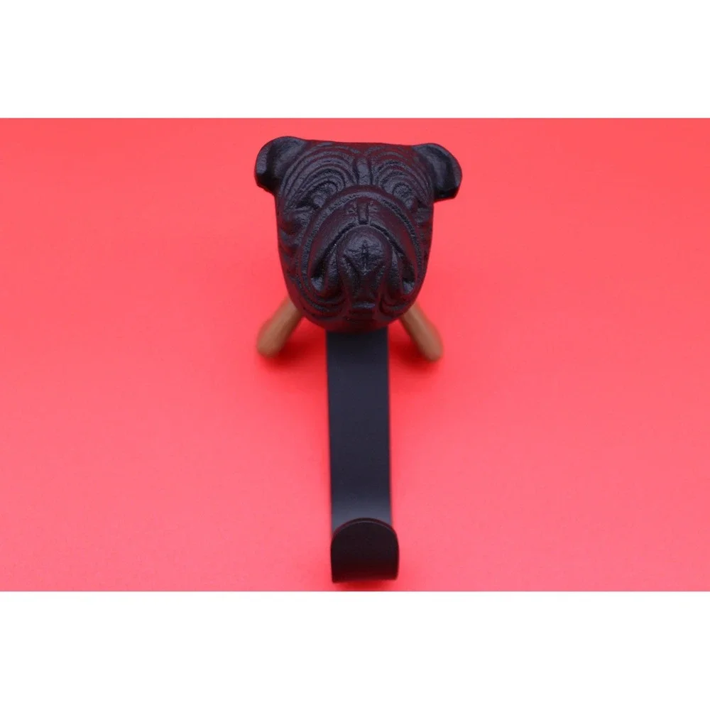 Bulldog‎ Coat Or Robe Hook Heavy Duty 2 Piece Set Black Cast Iron